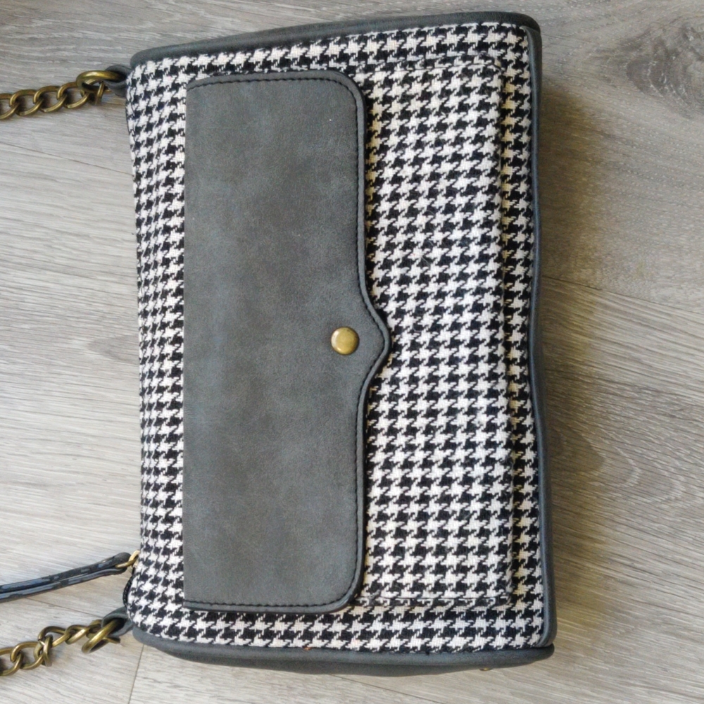 DONATED NWOT Hounds Tooth/Polk-a-dot Crossbody bag - Picture 2 of 9